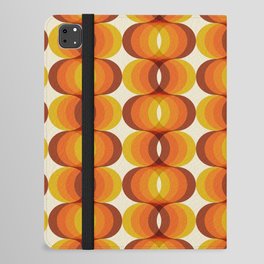 Orange, Brown, and Ivory Retro 1960s Wavy Pattern iPad Folio Case