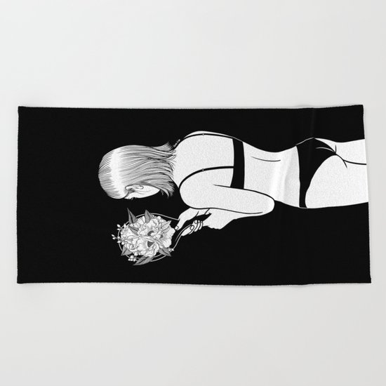Fall in love with myself first Beach Towel