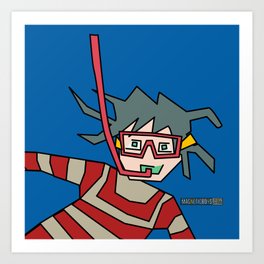 Snorkeling Boy Art Print