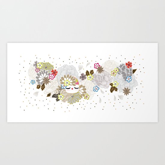 Kokeshina Ivoire Art Print
