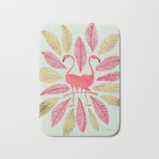 Flamingos – Pink & Gold Bath Mat