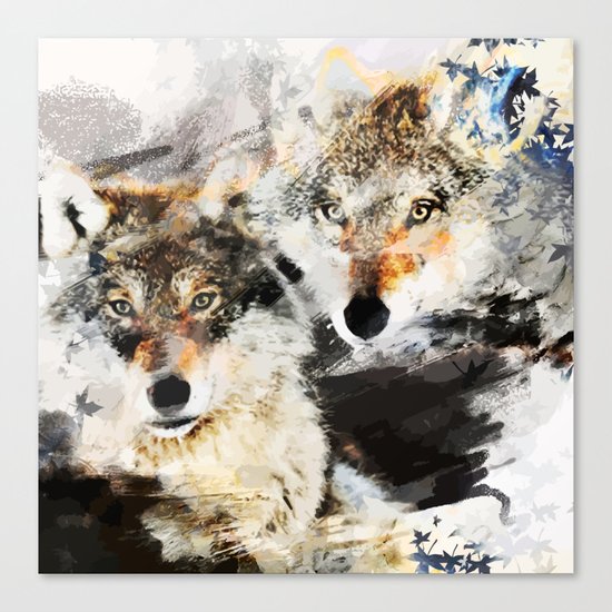Wolf Nature Autumn Canvas Print