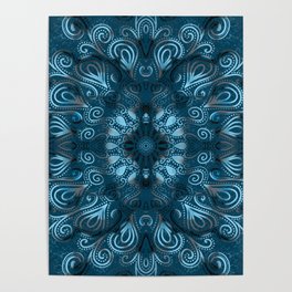 Dark and Blue Mandala Poster