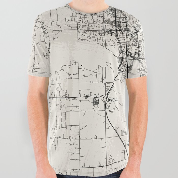 Norman USA - City Map  All Over Graphic Tee