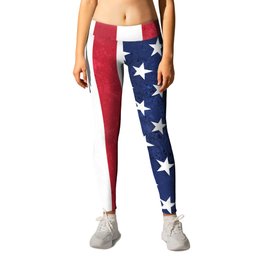 Flag of the United States of America Old Glory The Stars and Stripes Red White and Blue Leggings