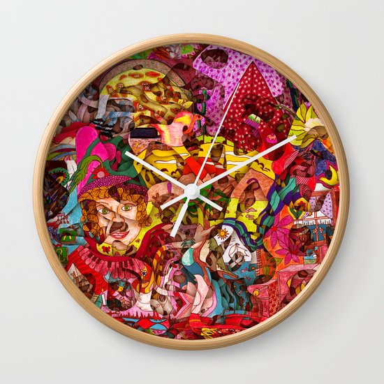 Mini slices brought together push away the stormy weather Wall Clock