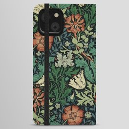 William Morris Compton Floral Art Nouveau Pattern iPhone Wallet Case