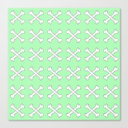 Green Crossbones Pattern Canvas Print