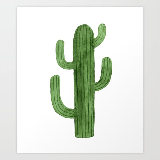 Solo Cactus Green Art Print