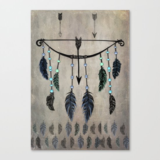 Bow, Arrow, and Feathers Canvas Print