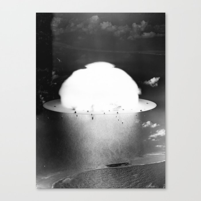 Mushroom Cloud Near Ships - Operation Crossroads - Bikini Atoll 1946 Canvas Print