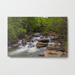 Glade Creek Metal Print | Long Exposure, Nature, Scenic, Clifftop, Cascade, Summer, Foliage, Westvirginia, Babcockstatepark, Digital 