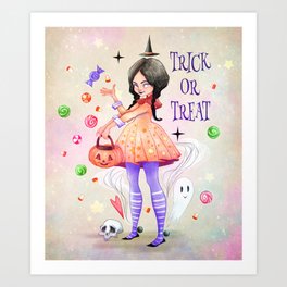 Halloween little Witch Art Print Art Print