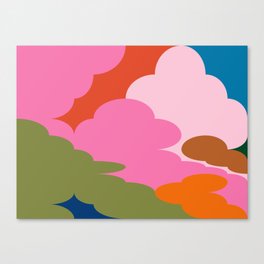Impossible Sky 1 Canvas Print | Clouds, Mod, Modern, Imaginary, Digital, Kromorebi, Kromorebistudio, Sky, Fantastic, Pink 