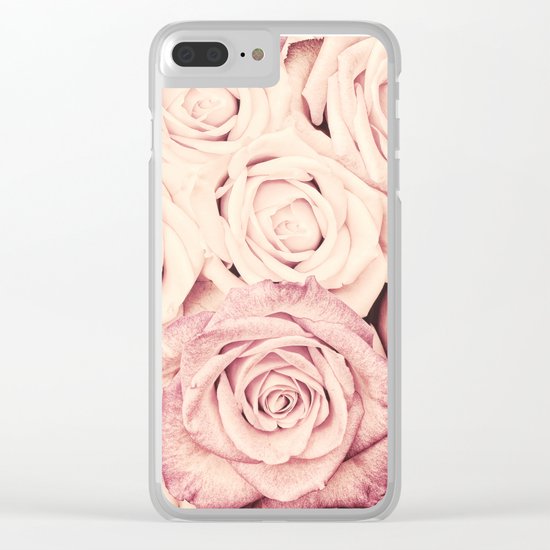 Some people grumble I Floral rose roses flowers pink Clear iPhone Case