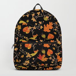 Fall Memories on Black Small Print Backpack | Digital, Throw, Graphicdesign, Thanksgiving, Leaves, Orange, Phone, Rust, Gold, Bittersweet 