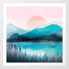 Morning Mountain Mist Art Print