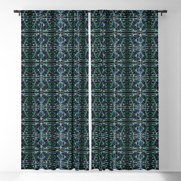 Liquid Light Series 9 ~ Colorful Abstract Fractal Pattern Blackout Curtain