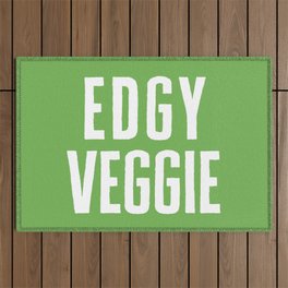 Edgy Veggie Funny Quote Outdoor Rug