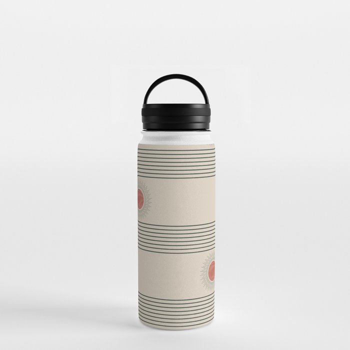 Mid century modern minimalist print with contemporary geometric moon phases Water Bottle