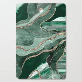 Emerald Green Marble Agate Gold Glitter Glam #1 (Faux Glitter) #decor #art #society6 Cutting Board