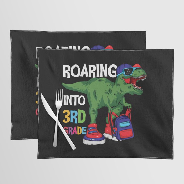 Roaring Into 3rd Grade Student Dinosaur Placemat