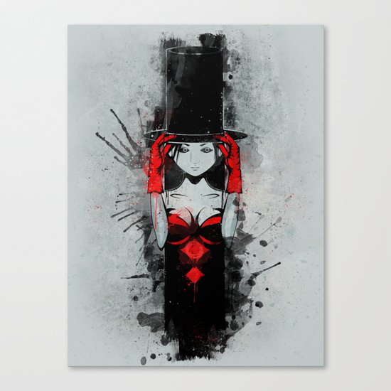 Top Hat Lady Canvas Print