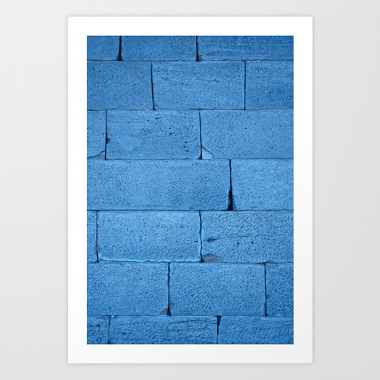 Blue bricks Art Print