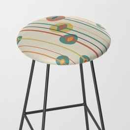 Teal, Orange and Yellow Mid Century Modern Baubles 27 Bar Stool