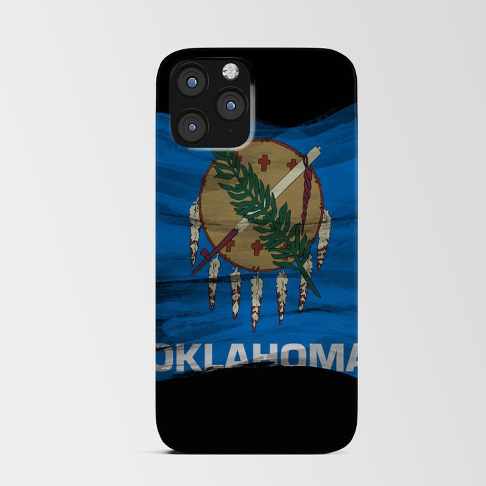 Oklahoma state flag brush stroke, Oklahoma flag background iPhone Card Case