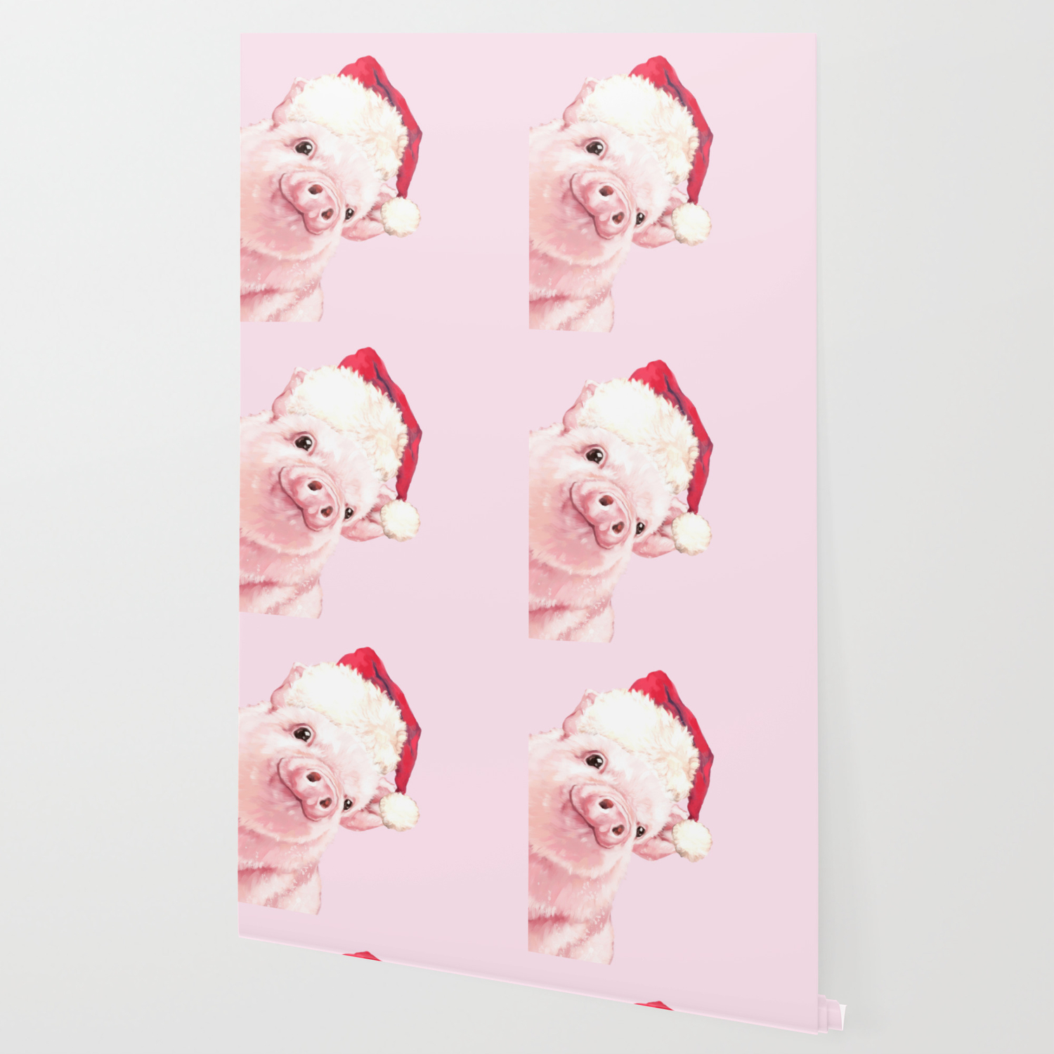 Sneaky Santa Baby Pig Wallpaper By Bignosework Society6