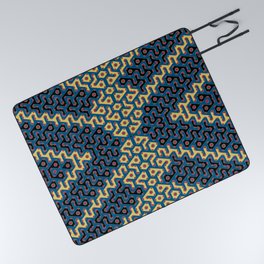 Squiggle Trails Most Awesome Yellow Red Blue and Black Picnic Blanket