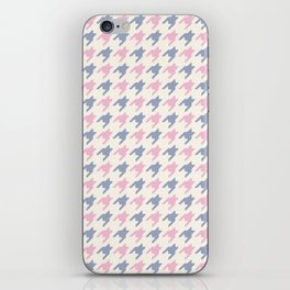 Simple Houndstooth Pattern (Bluish Grey \ Pastel Pink\ Milky Beige) iPhone Skin