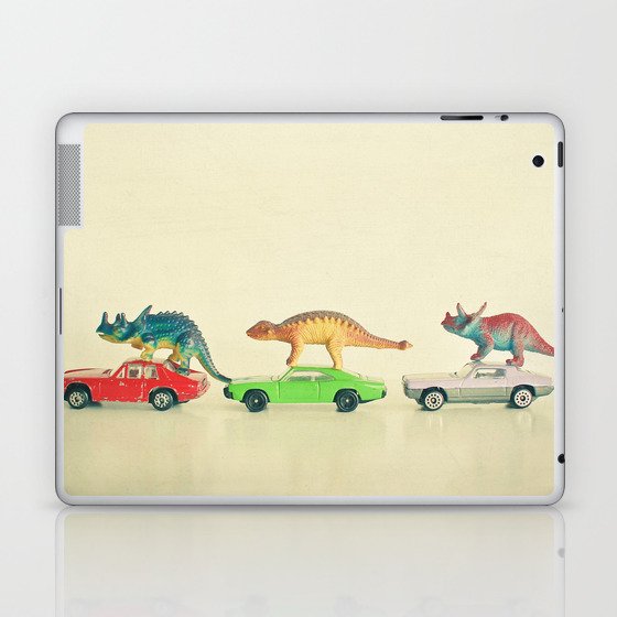 Dinosaurs Ride Cars Laptop & iPad Skin