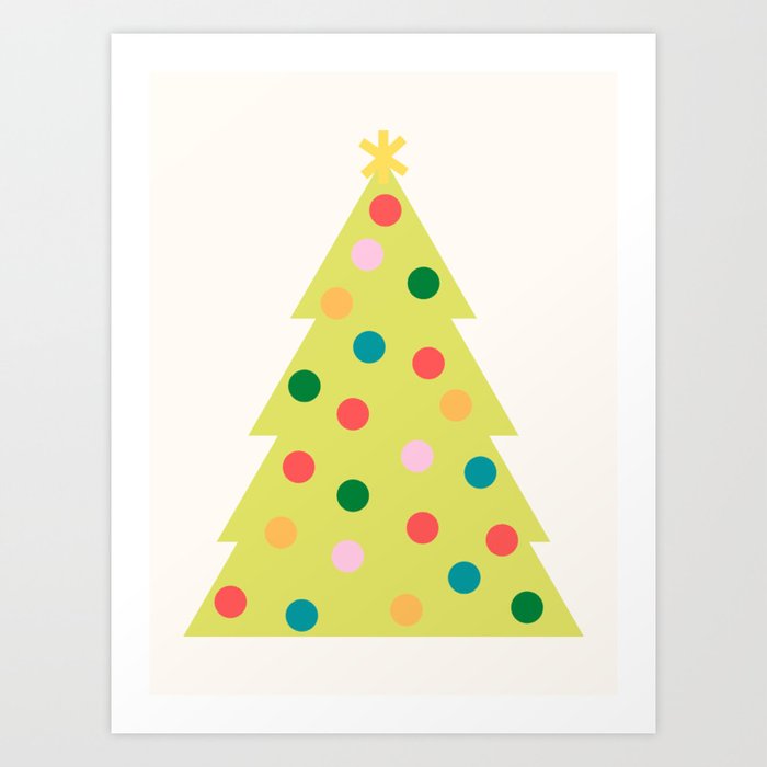 Midcentury Christmas Tree Art Print by Modish Mark Society6