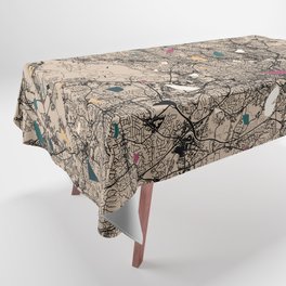 Raleigh, USA - City Map Terrazzo Collage Tablecloth