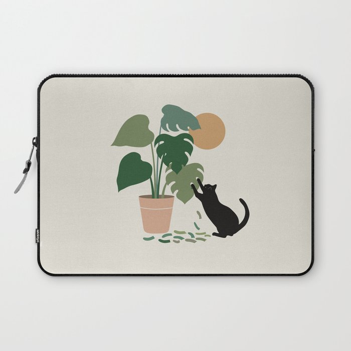 Cat and Plant 13: The Making of Monstera Laptop Sleeve
