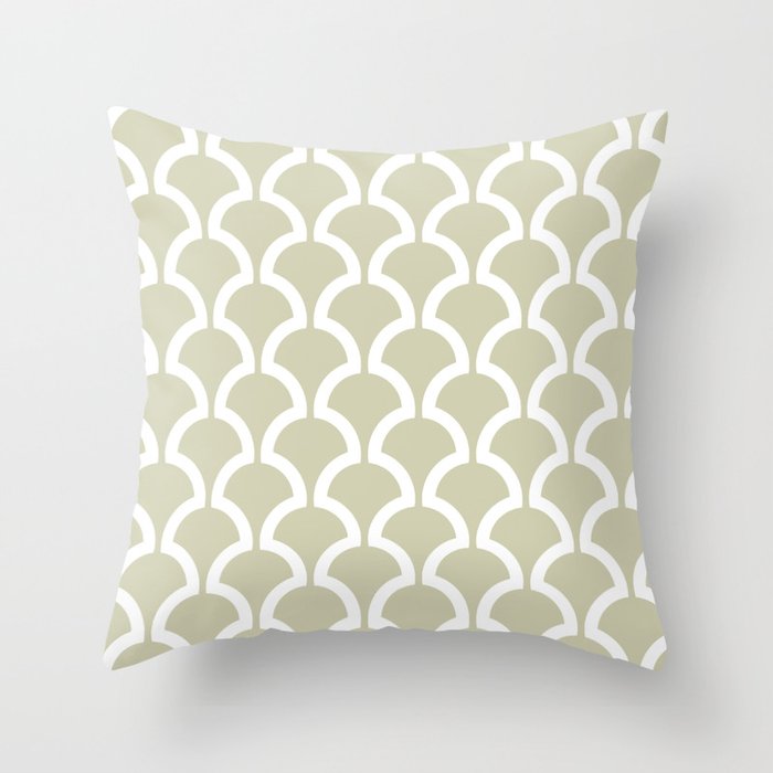 Classic Fan or Scallop Pattern 731 Sage Green Throw Pillow