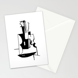 Abstract Black & White Viol Stationery Cards