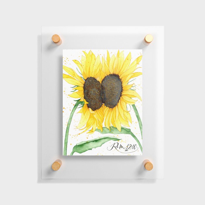 sunflower watercolor art Floating Acrylic Print