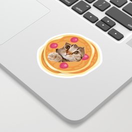 Funny Pancake Cat For Cat Lovers Sticker