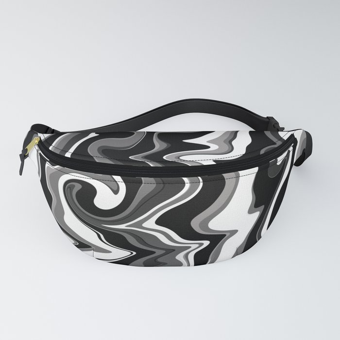 Black and White Swirly Fanny Pack