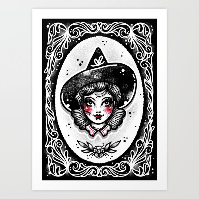 Halloween Coloring Set With Beautiful Witch Girls In Gipsy