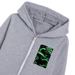 The Dragon Green Kids Zip Hoodie