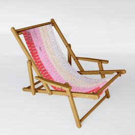 Ethnic stitch textile in multiple colours. Sling Chair