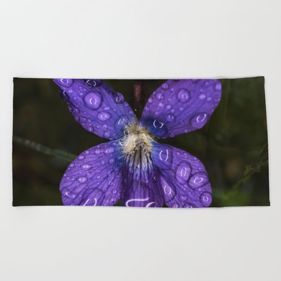 Rain Drop Violet Beach Towel