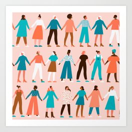 Women empower women feminist illustration collection. International womens day 8 of march graphic Art Print