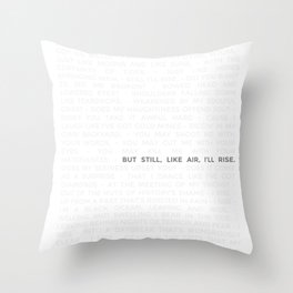Maya Angelou Still I Rise Minimalist Print Throw Pillow