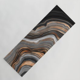 Elegant black marble with gold and copper veins Yoga Mat