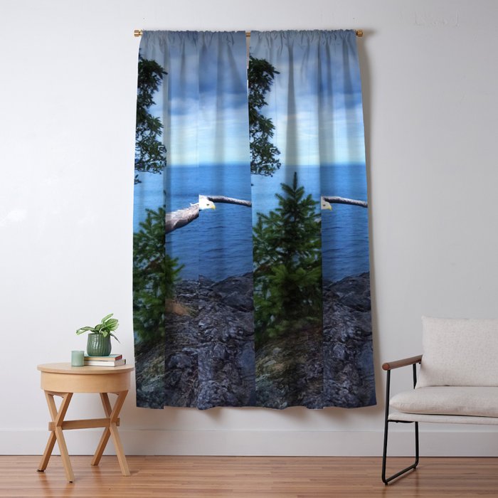 Eagle At Lighthouse Park Blackout Curtain By Augustlandscapes